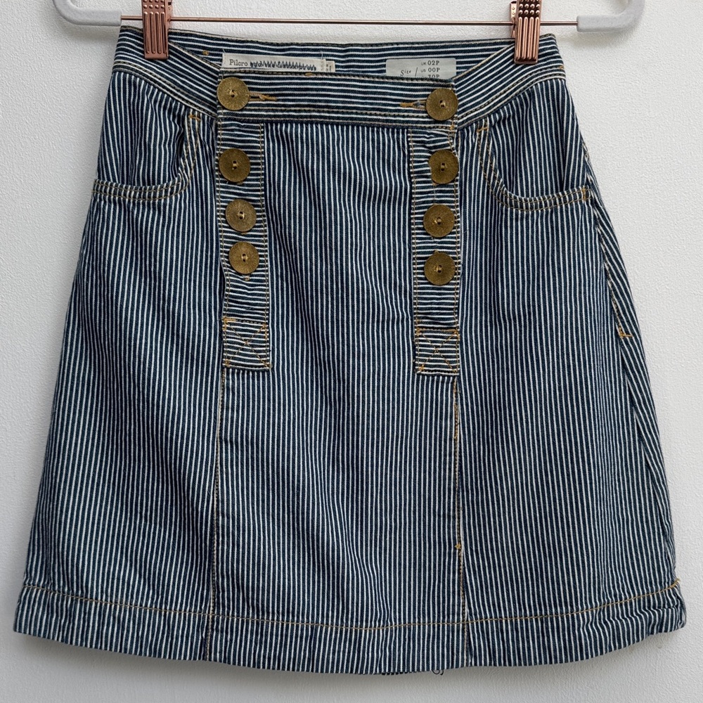 Anthropologie Pilcro and the Letterpress Navy and White Striped Skirt